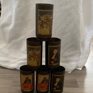 Vintage Style Brown Decorative Tumblers